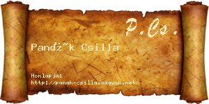 Panák Csilla névjegykártya